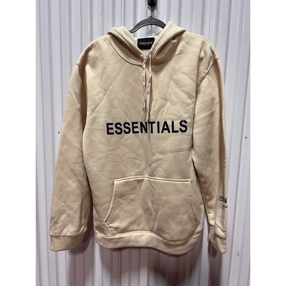 Essentials Fear of God Knit Hoodie Men’s Size XL Cream Ivory White Color - Picture 1 of 9
